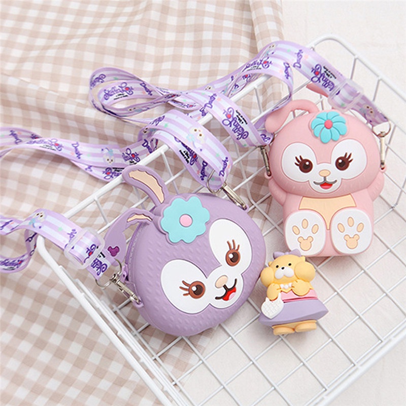 Túi đeo chéo vai bằng silicon họa tiết Stella Disney dễ thương cho bé gái
