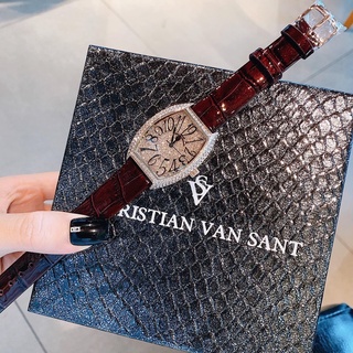 Đồng hồ nữ dây da christian van sant cv4821 red