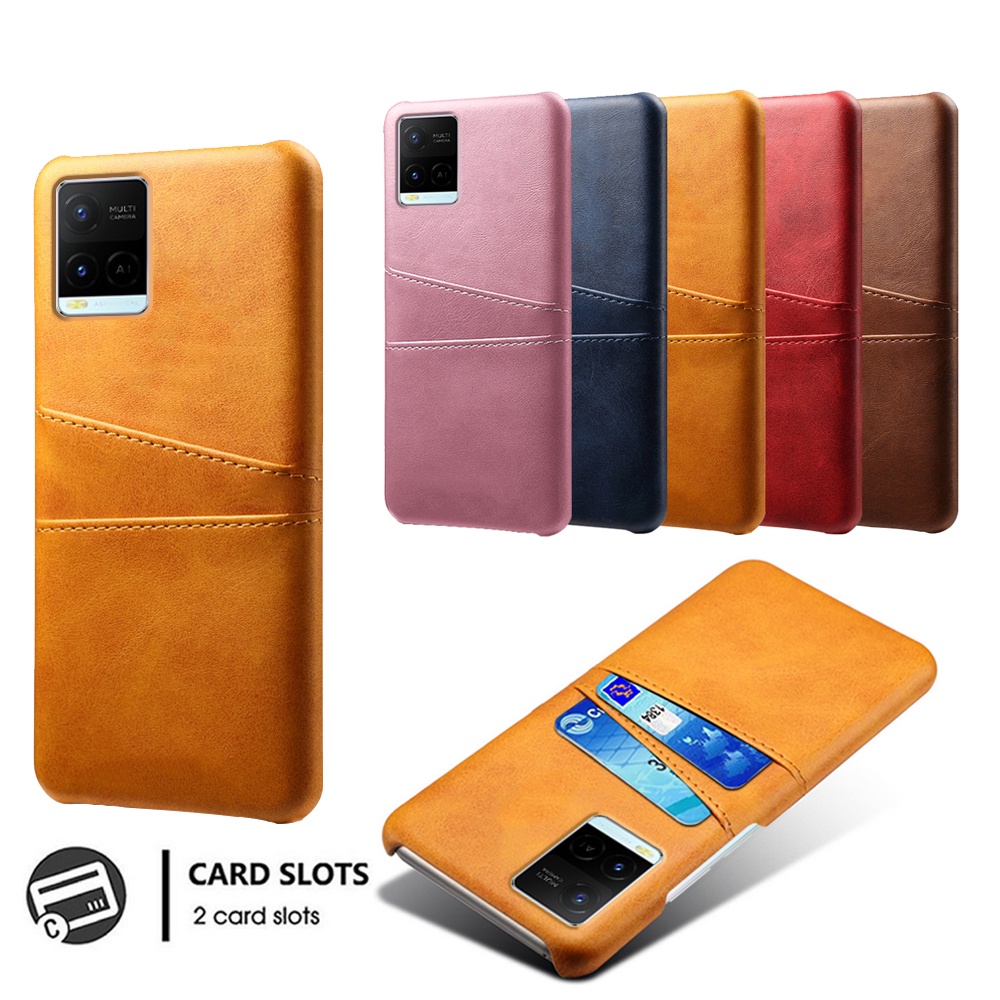 Ốp điện thoại da PU mỏng kiểu ví đựng thẻ Vivo Y21 2021 Y21S Y33S Y11 Y12 Y15 Y17 Y19 Y20 Y20i Y20S Y20SG Y50 Y30