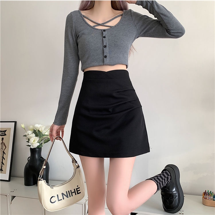 Chân váy COZOKC lưng cao dáng ôm kiểu dáng đơn giản hợp thời trang