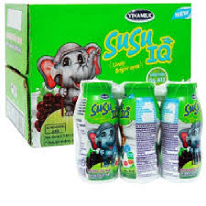Thùng 48 chai sữa chua uống susu IQ hương táo nho 80ml