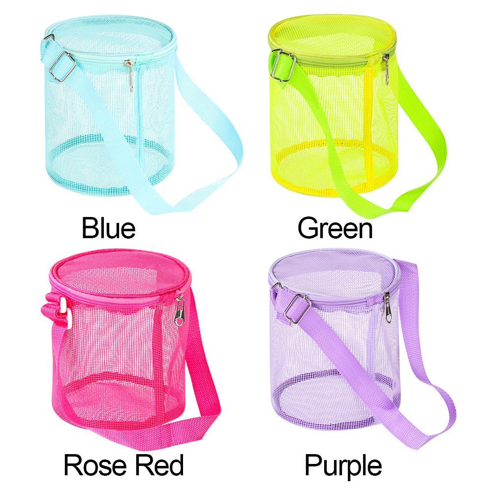 Xô Lưới Tròn 3D Màu Xanh Dương / Tím / Xanh Lá / Hồng / Xanh Lá Cây Dùng Đi Biển Mùa Hè Cho