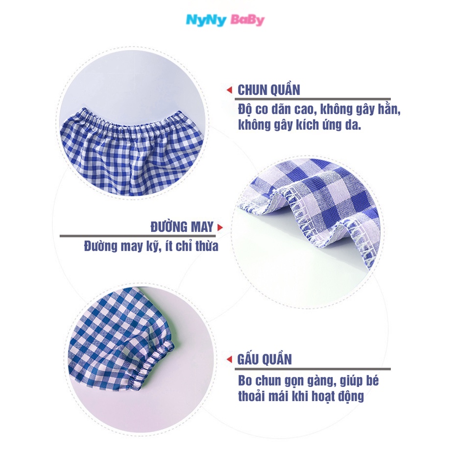 Quần Dài Kẻ Caro Cho Bé trai Bé Gái Nyny Baby Quần Đi Học Đi Chơi Ống Suông Đứng Form Từ 8 - 25 Kg