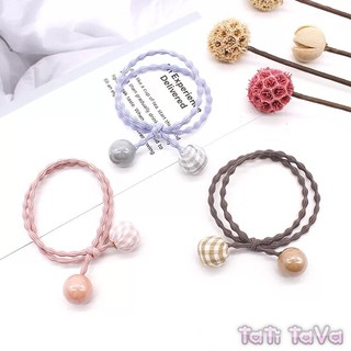 Cột tóc caro đơn giản dễ thương - Tatitava