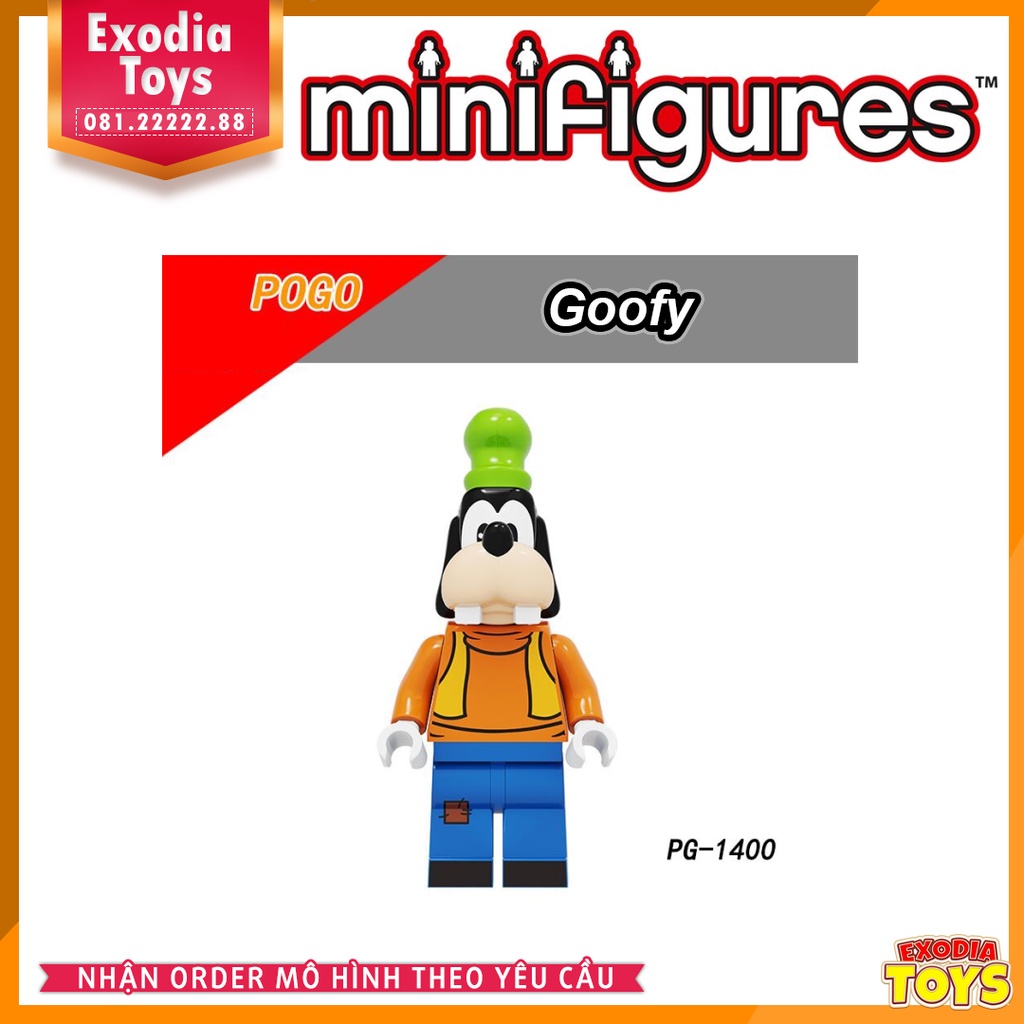 Xếp hình Minifigure chú chó Goofy trong phim hoạt hình Walt Disney - Đồ Chơi Lắp Ghép Sáng Tạo - POGO 1400