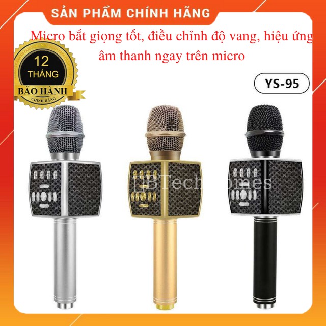 [Giá Sỉ,Bảo Hành 12 Tháng ] Micro Karaoke bluetooth YS 95 Mic hát kraoke không dây bluetooth karaoke - Âm thanh cực chất