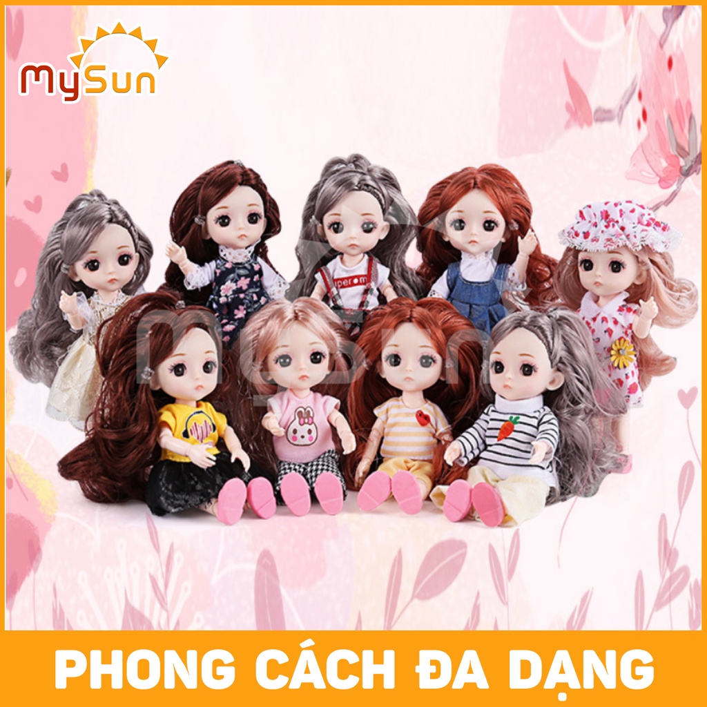 Bộ đồ chơi búp bê CAO CẤP thay đồ mini xinh xắn 16cm 12 khớp cho bé gái MySun