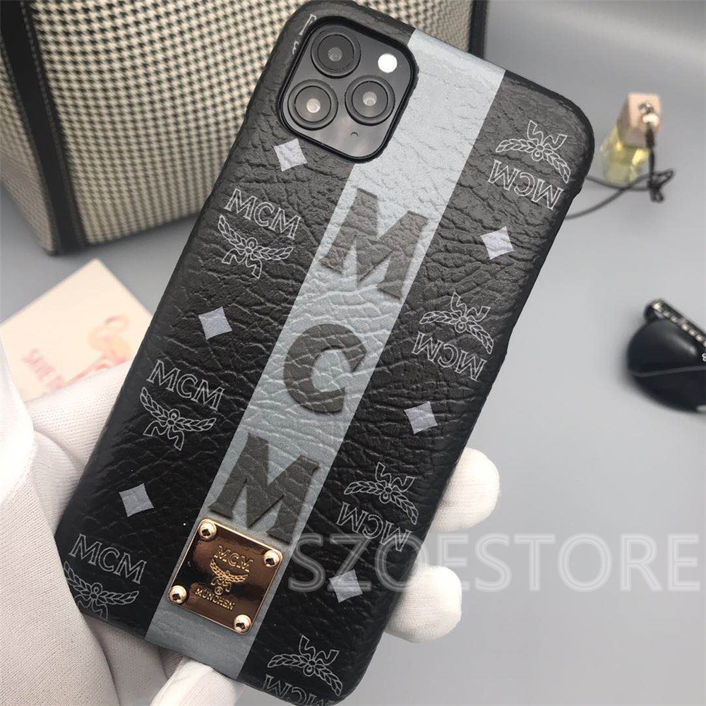 Ốp điện thoại cứng in hình logo MCM sang trọng dành cho iPhone 11 Pro Max X XS XR XSMax 8 7 6 6s Plus SE 2020