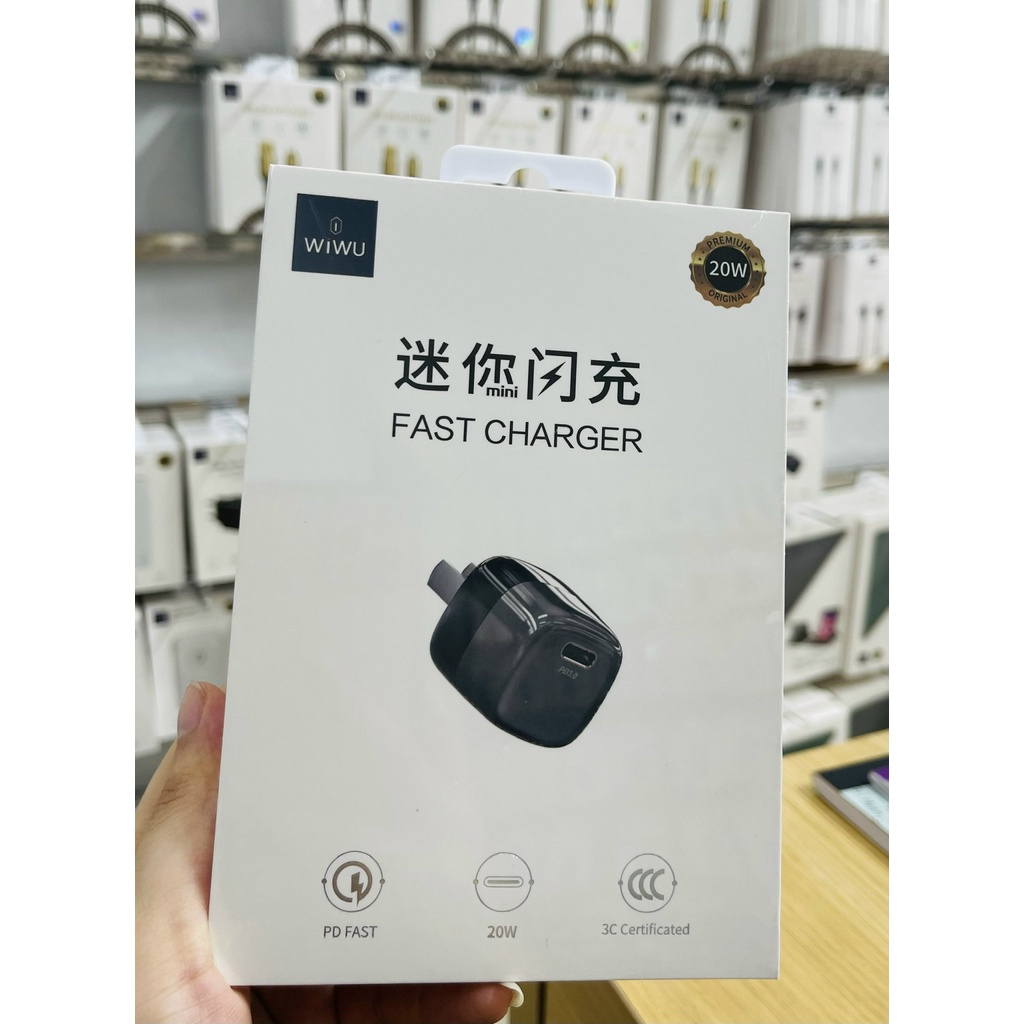 Củ sạc Wiwu Fast Charger 20W TP08  tương thích với Huawei, Samsung và Xiaomi nhanh chóng với chức năng sạc - Hàng chãng