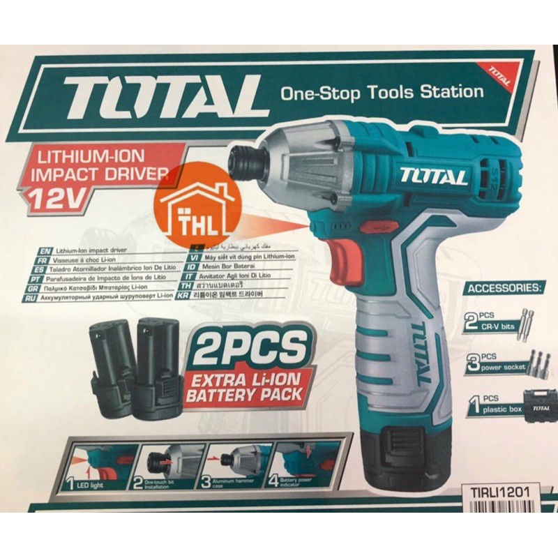 MÁY SIẾT VÍT DÙNG PIN 12V TOTAL TIRLI1201  MÁY BẮN VÍT CẦM TAY