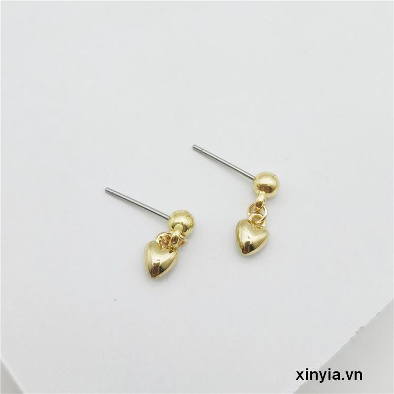 Bông Tai Hình Trái Tim Nhỏ Giọt Nước Thời Trang Cao Cấp Cho Nữ