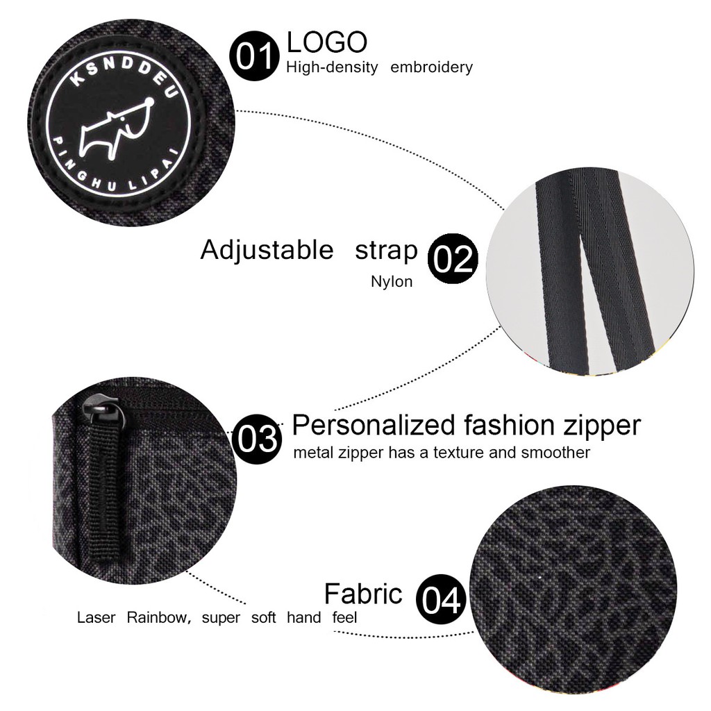 Túi Xách Đeo Vai Thể Thao Ksnddeu In Elephat Màu Đen Kiểu Dáng Đơn Giản