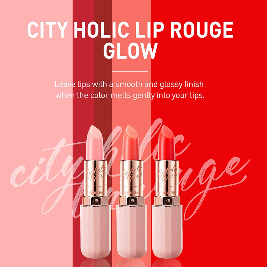 [Mã FMCGHAPPY giảm 8% đơn 250K] Son Lì Merbliss City Holic Lip Rouge - Glow No.03 3.1g | BigBuy360 - bigbuy360.vn