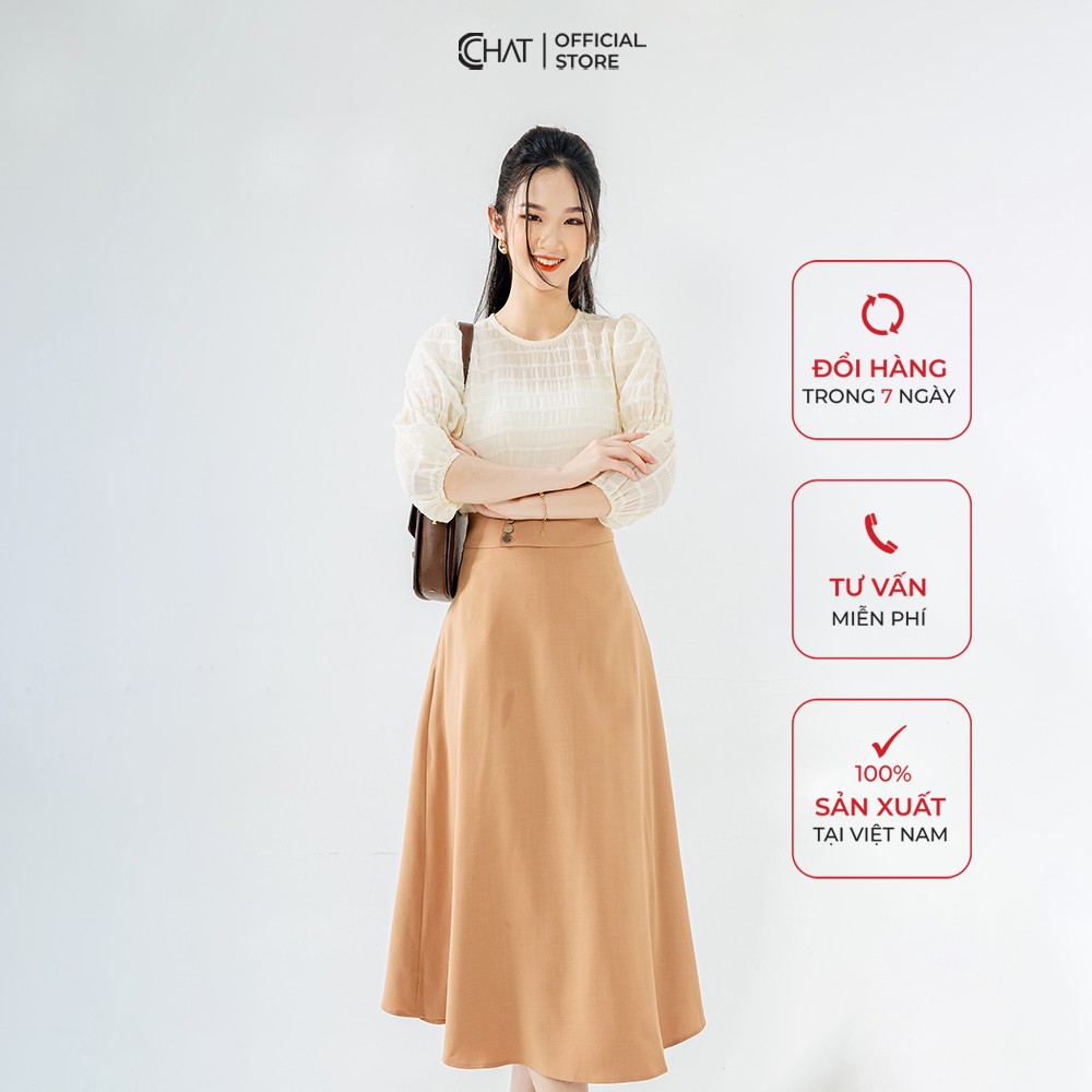 Chân váy xoè cạp 3 cúc CCHAT
