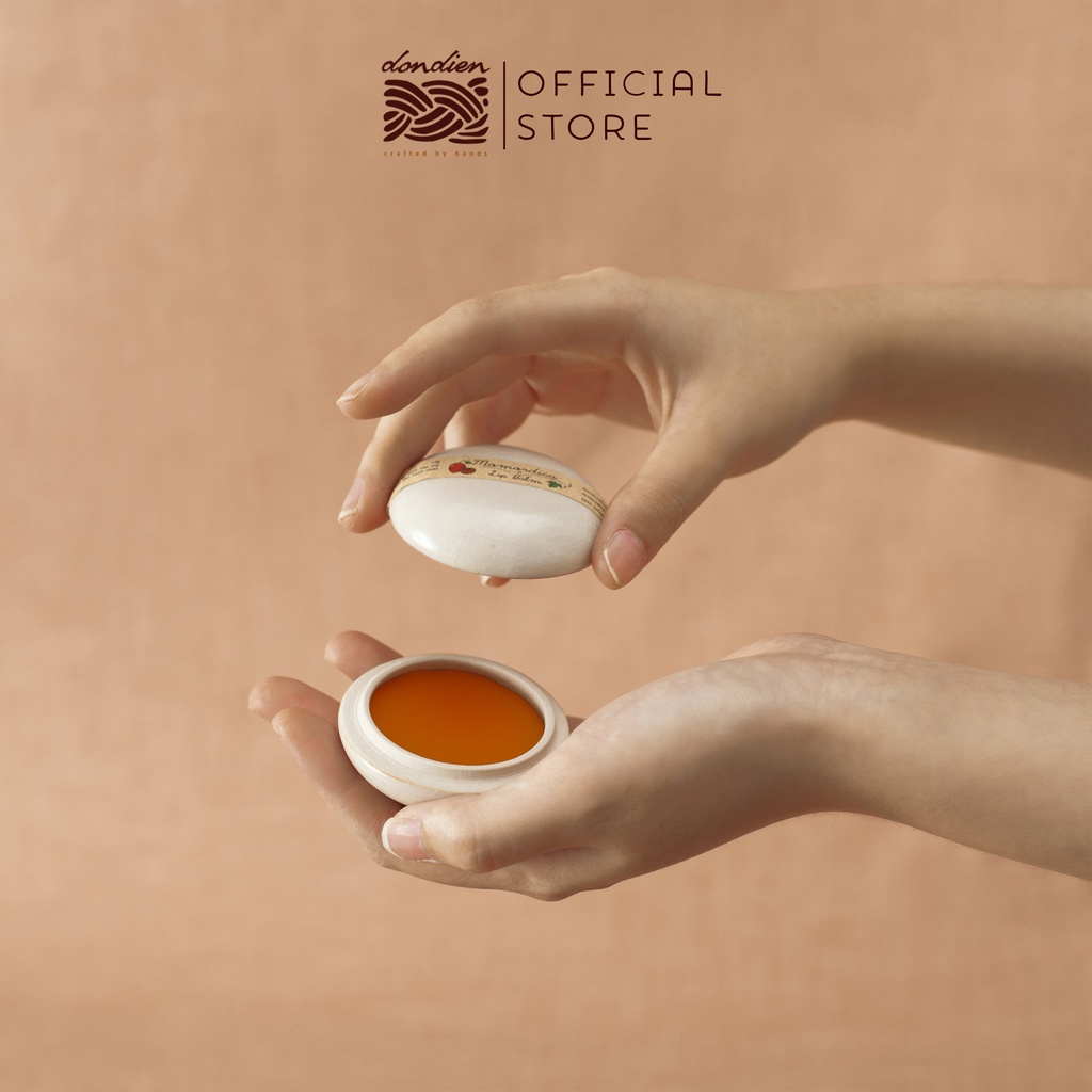 Son Dưỡng Môi Gấc, mặt nạ tẩy da chết Đồn Điền Handmade - Hũ Gốm - 10gr