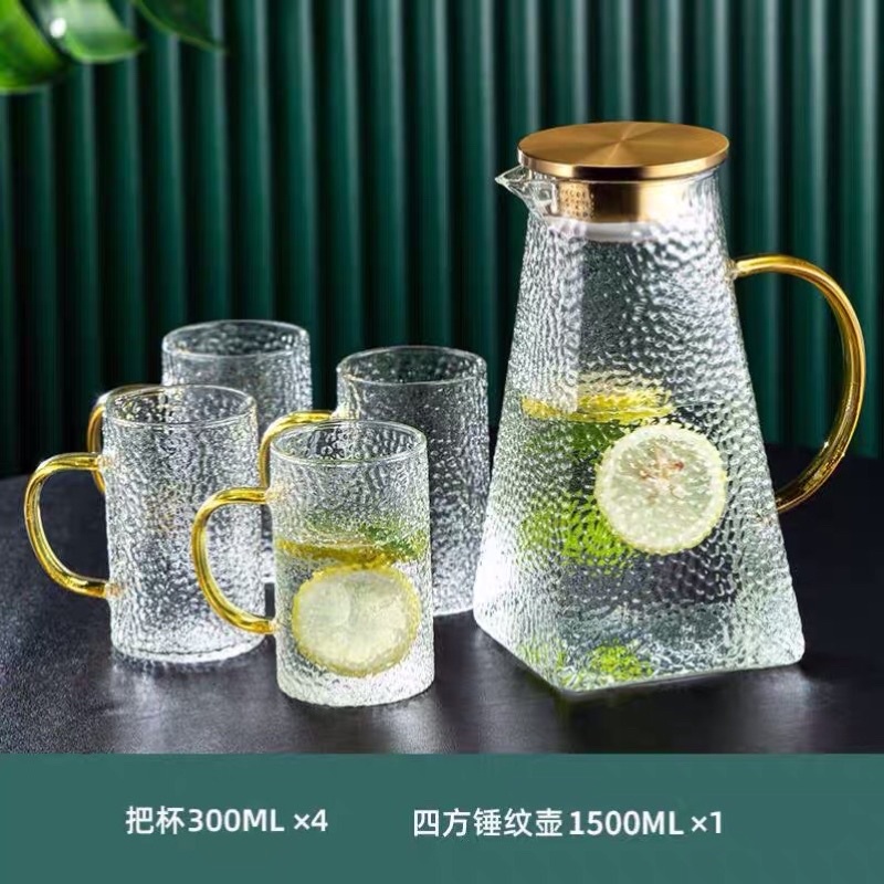 Bộ Bình và Cốc Thuỷ Tinh Kèm Khay Và Hũ Thìa Cao Cấp