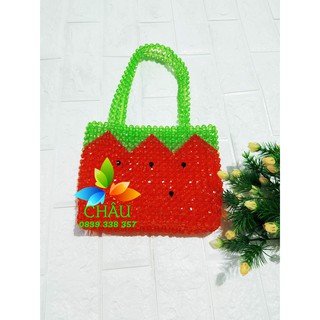 Giỏ xách nữ hạt cườm họa tiết dưa hấu