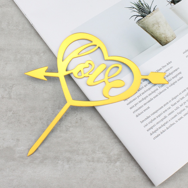 Topper Trang Trí Bánh Kem Hình Chữ &quot;Love&quot; Bằng Acrylic