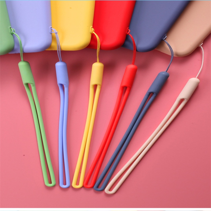 Dây Đeo Điện Thoại Bằng Silicon Màu Trơn 2021 Chống Thất Lạc Cho Dòng Android Apple Series