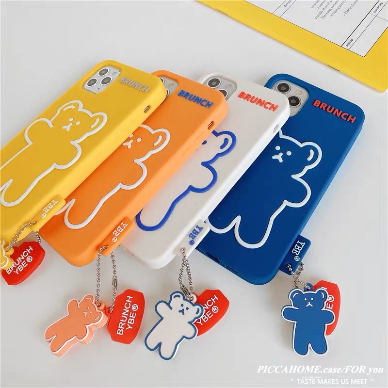 Ốp điện thoại Silicone mềm hình gấu 3D cho iPhone 11 pro max xs max x xr 7 plus 6s plus 6 plus 12 PRO MAX | BigBuy360 - bigbuy360.vn