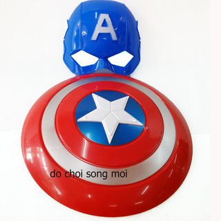 Bộ Khiên + Mặt Nạ Captain America Đội trưởng Mỹ cỡ lớn có nhạc có đèn