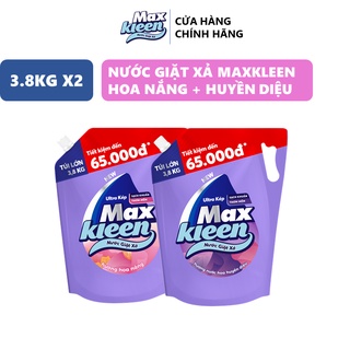 Combo 2 Túi nước giặt xả MaxKleen Hoa nắng + Huyền diệu 3.8kg túi