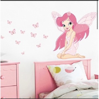 Decal dán tường - giấy dán tường thiên thần hồng