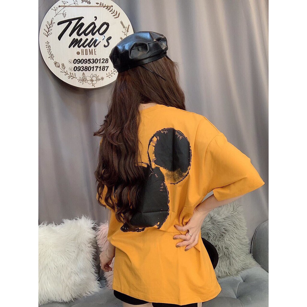 Áo thun Mickey dễ thương from rộng unisex cao cấp bền màu 1Kenz