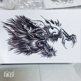 Hình xăm dán ( đầu rồng bé )