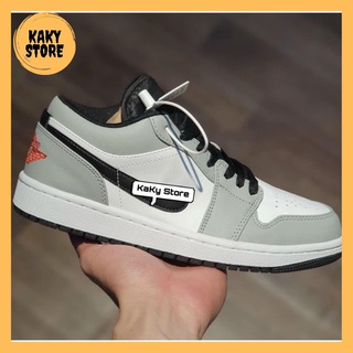 GIÀY THỂ THAO NAM NỮ CỔ THẤP PHỐI MÀU XÁM CHỈ ĐỎ Min Store