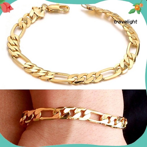 Vòng Tay Mạ Vàng 18K Dạng Mắc Xích 7mm Cao Cấp Cho Nam