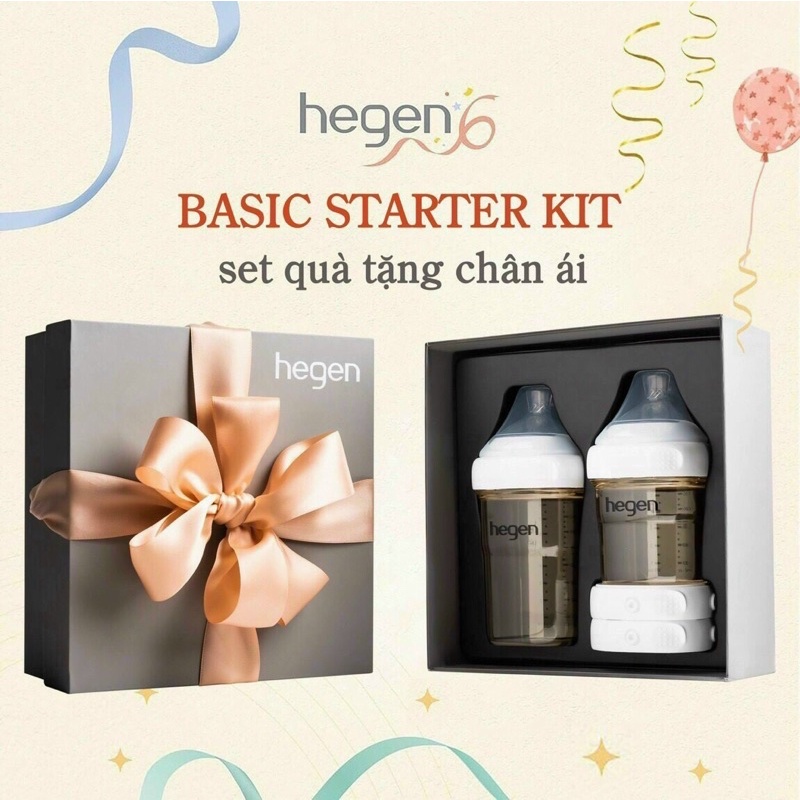 [ SẴN] Set quà tặng Hegen 150ml-240ml kèm nắp trữ  | Hegen Basic Starter Kit | Apple Kids