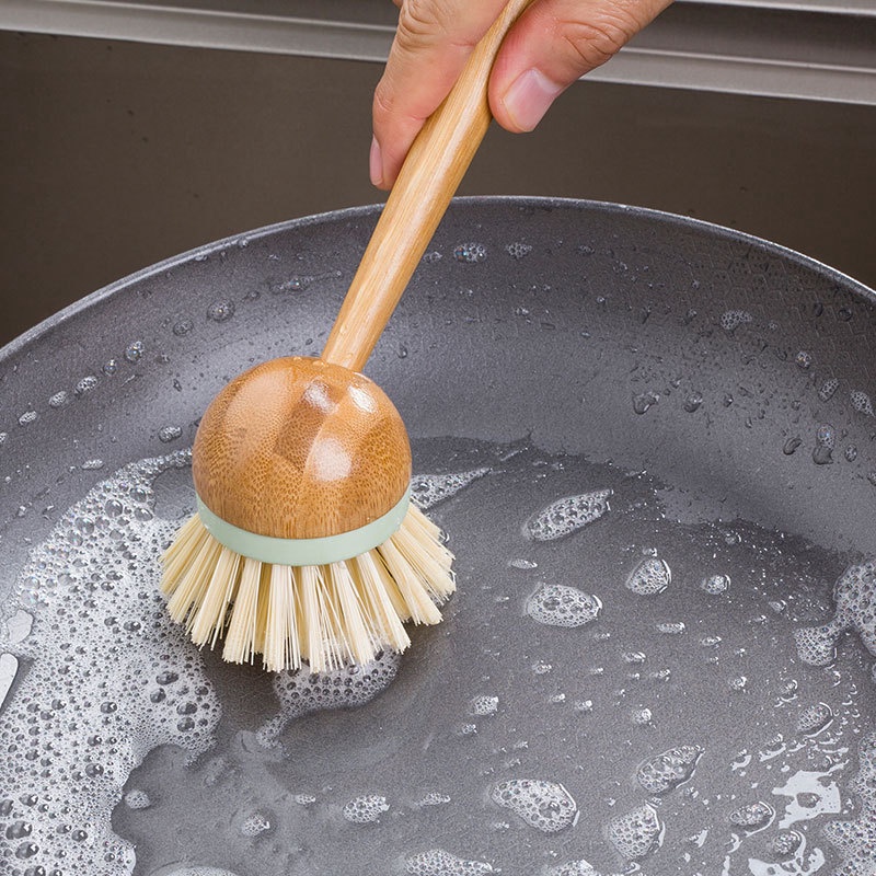 Bàn Chải Đầu Tròn Cán Gỗ Đa Năng Phong Cách Nhật Bản
