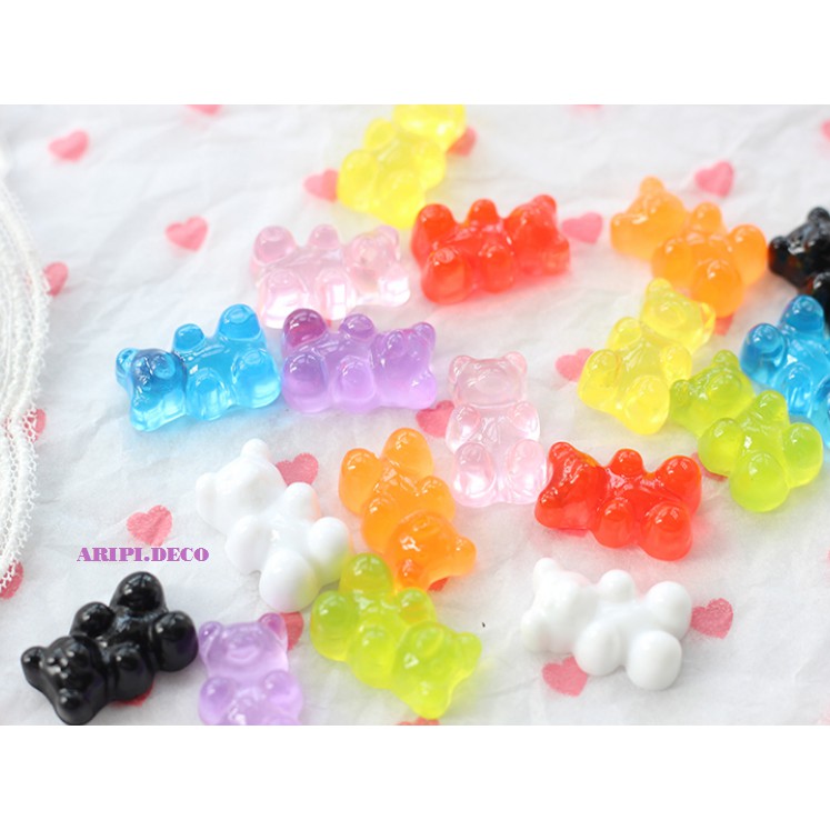 [VER 1] Charm Gấu Gummy thạch trong cứng /Nguyên liệu làm slime resin trang trí