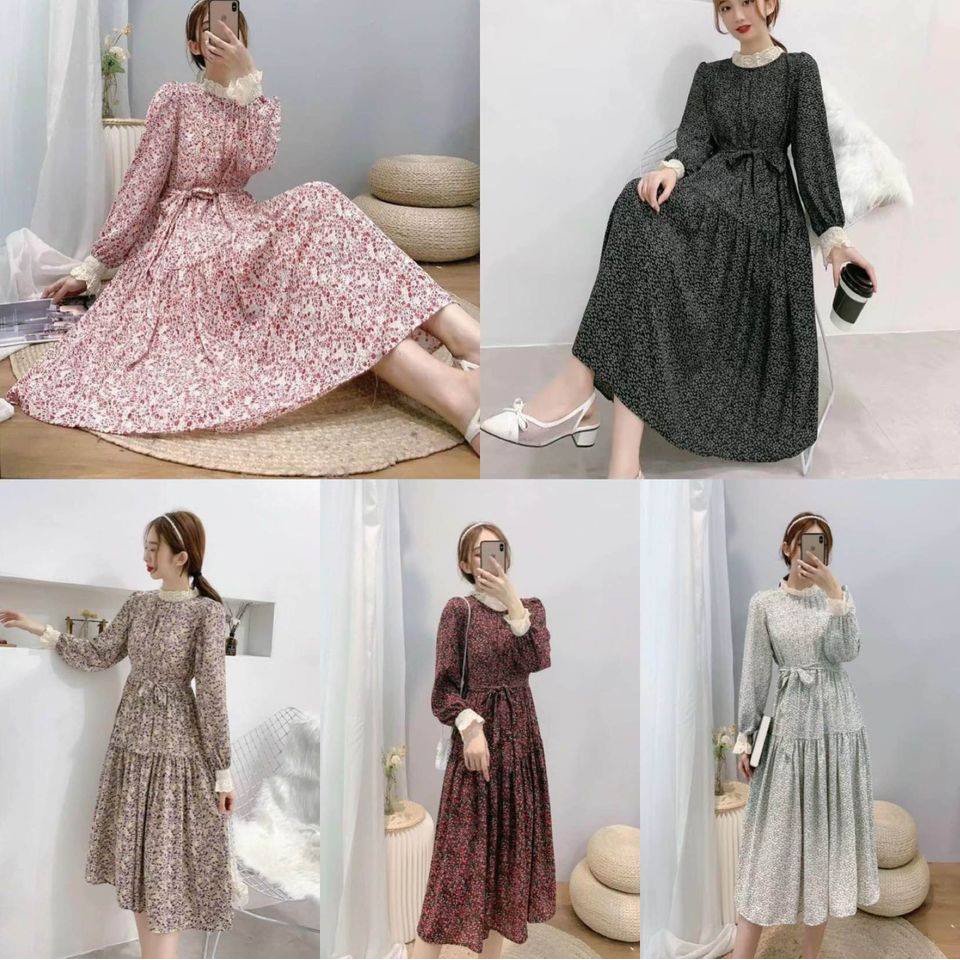 Váy bầu thời trang thiết kế ☘ chất lụa hoa ☘ freesize từ 45 đến 70kg