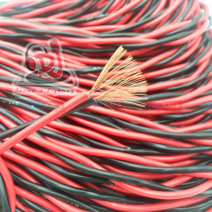 Dây loa đỏ đen 1.0,dây loa núi 100 tim, 200 tim, cao cấp - Giá 1 mét