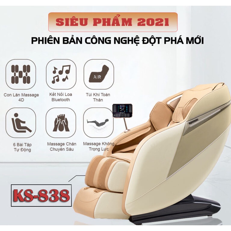 Ghế massage toàn thân HP42 tự dò huyệt đạo, Ghế mát xa công nghệ Nhật Bản massage không trọng lực bảo hành 5 năm