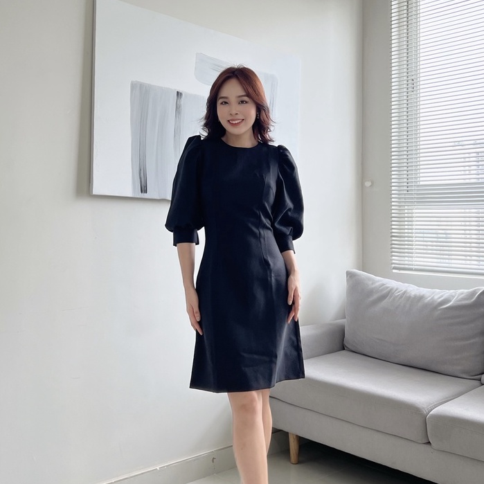 VERCHINI - Đầm chữ A tay phồng thời trang QANN006