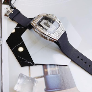 Đồng hồ nữ Richard mille dây silicon full đá sang trọng, hàng full box thẻ bảo hành 12 tháng.