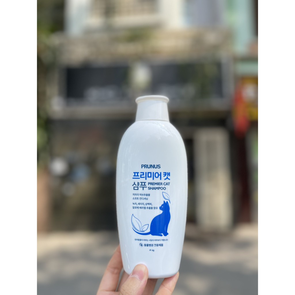 Sữa tắm đậm đặc chiết xuất thiên nhiên chống viêm da cho mèo Prunus Premier Cat Shampoo 400g