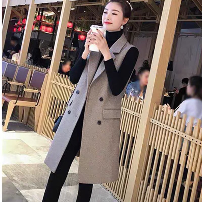 Áo dạ gile dáng dài