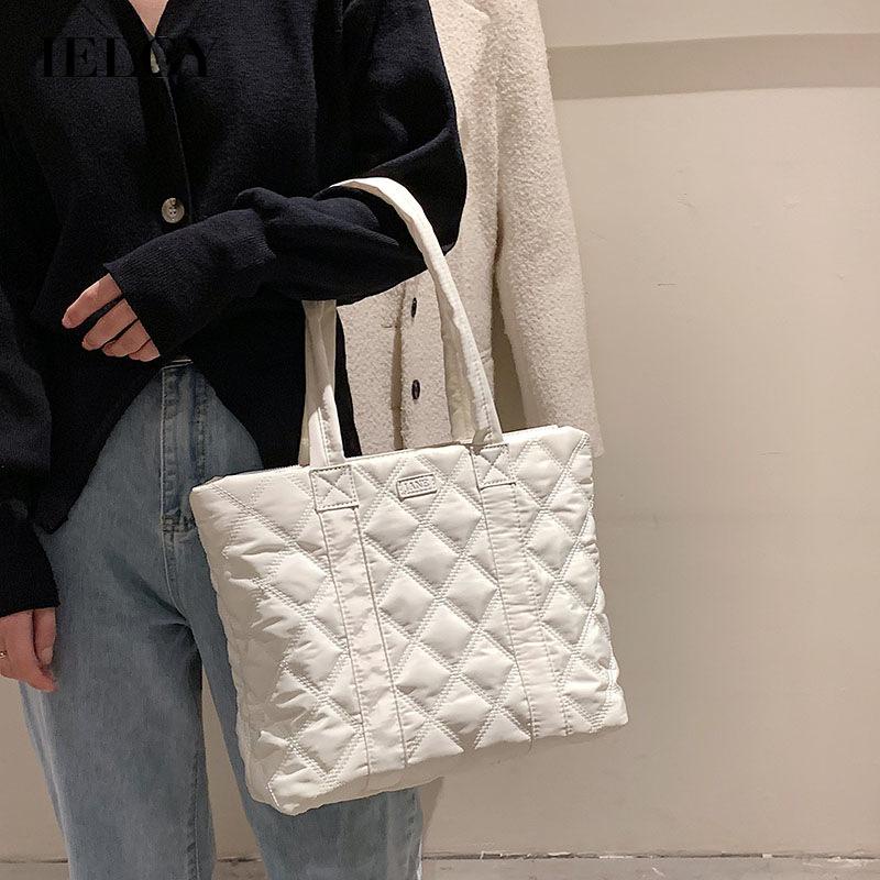 Túi đeo vai IELGY sức chứa lớn màu trơn phong cách Hàn Quốc thời trang đơn giản dành cho nữ