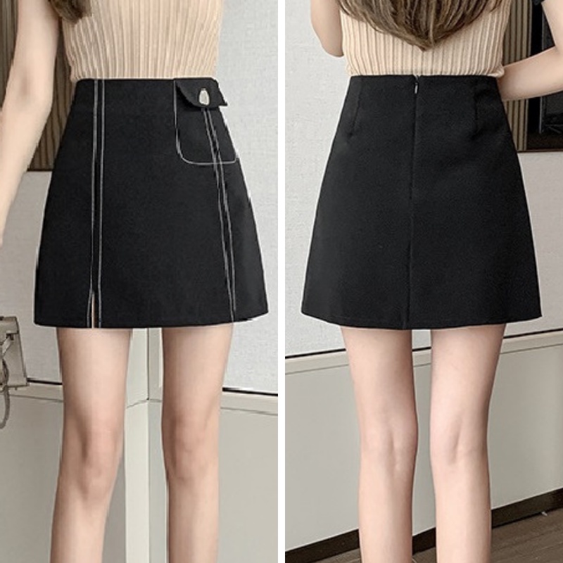 Chân váy ngắn chữ A chỉ nổi đơn giản đẹp sang trọng vô cùng tôn dáng Mely's Fashion CV09