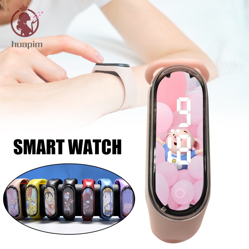 Đồng Hồ Điện Tử Có Đèn LED 12mm Dày 24 Giờ Hình Nhân Vật Anime Thời Trang Cho Bé