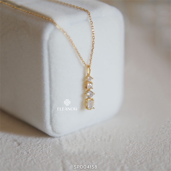 Dây chuyền nữ bạc 925 Eleanor Accessories đính đá phụ kiện trang sức dễ thương xinh xắn