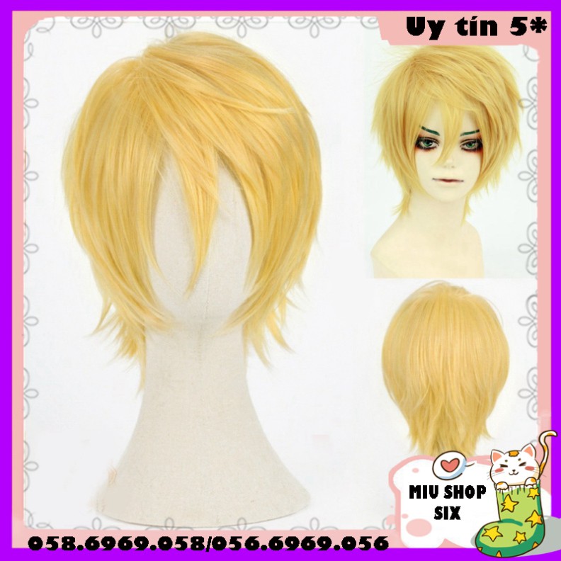 [sẵn] Wig/tóc giả cosplay Sanji - One piece (cơ bản nam xù vàng tươi) tại MIU SHOP 06