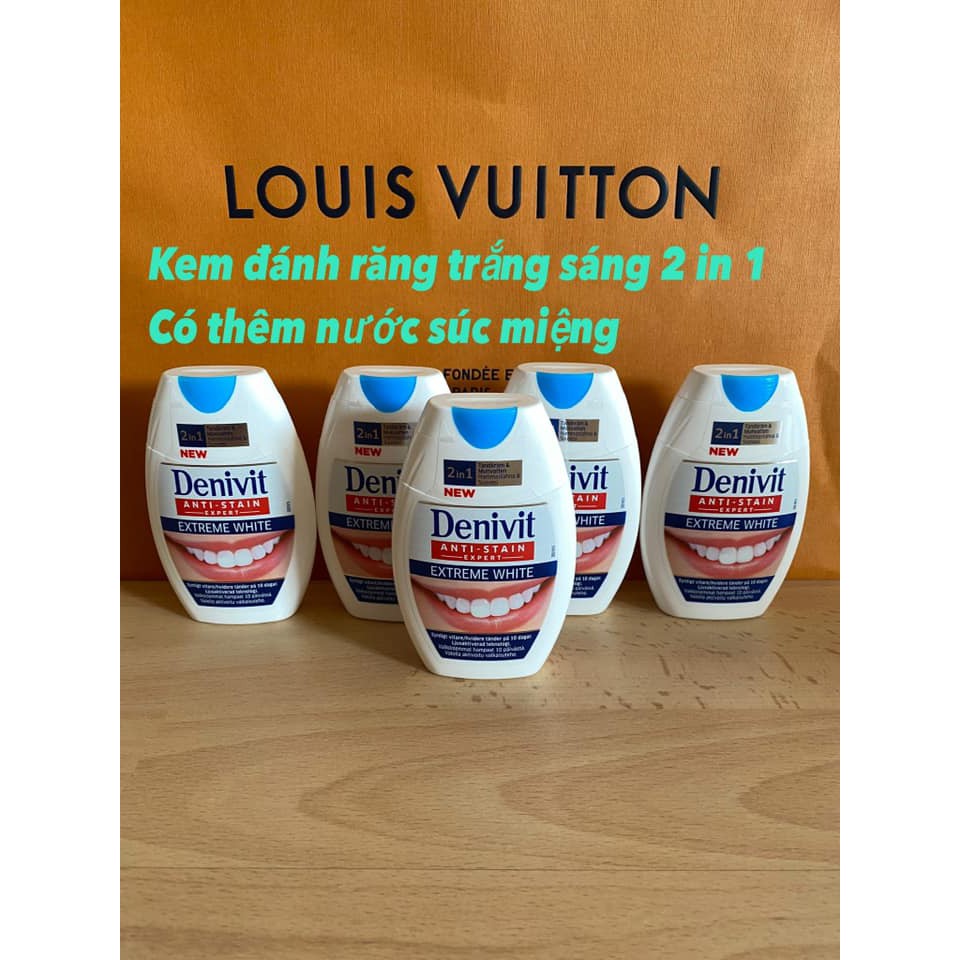 KEM ĐÁNH RĂNG  Denivit Extreme White 2 in 1  , Vừa làm siêu trắng răng + thêm súc miệng 2 in 1