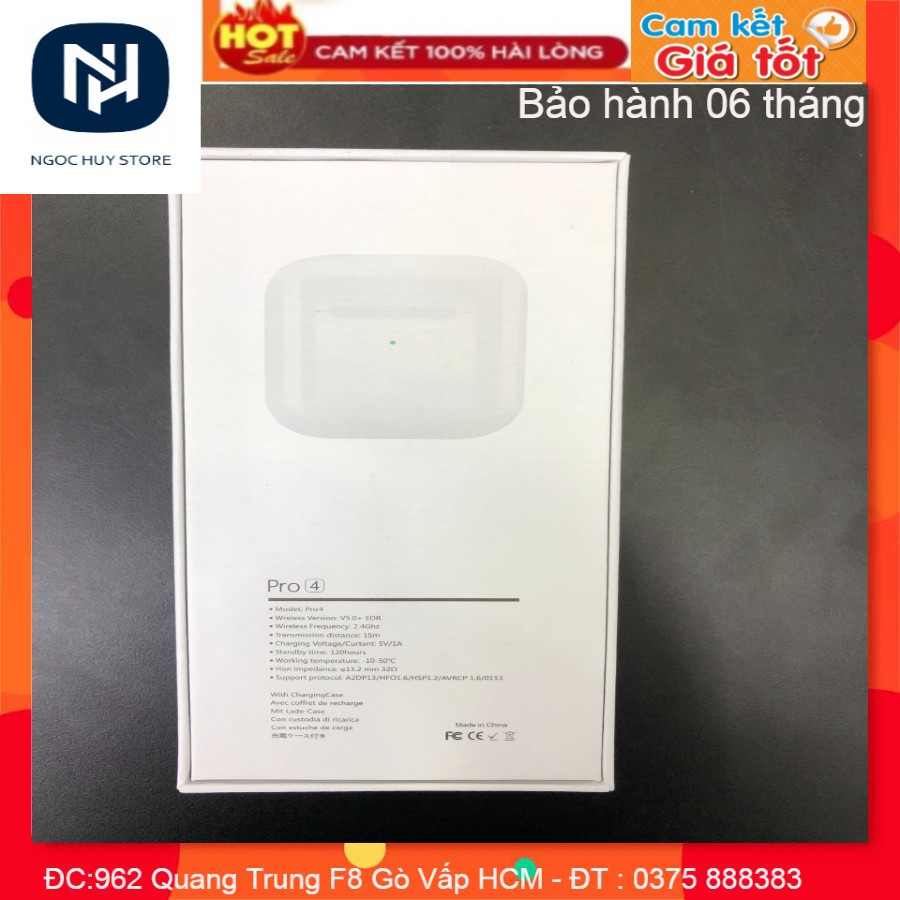 Tai Nghe Airpod Pro 4 - nhận diện - đổi tên âm thanh hay và ấm - Ngọc Huy Store (Bảo hành 06 tháng) | BigBuy360 - bigbuy360.vn