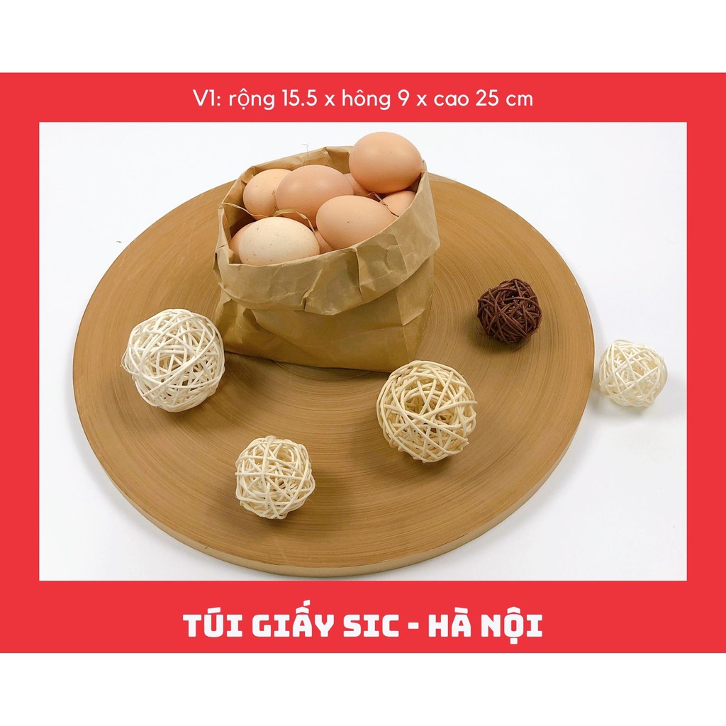 [SET 10 CHIẾC] TÚI GIẤY KRAFT XI MĂNG V1: 15.5x9x25 cm KHÔNG QUAI ( ẢNH THẬT)