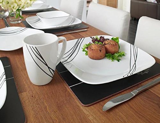 Dĩa Thủy Tinh Mỹ Vuông Simple Sketch Corelle 2211 23cm